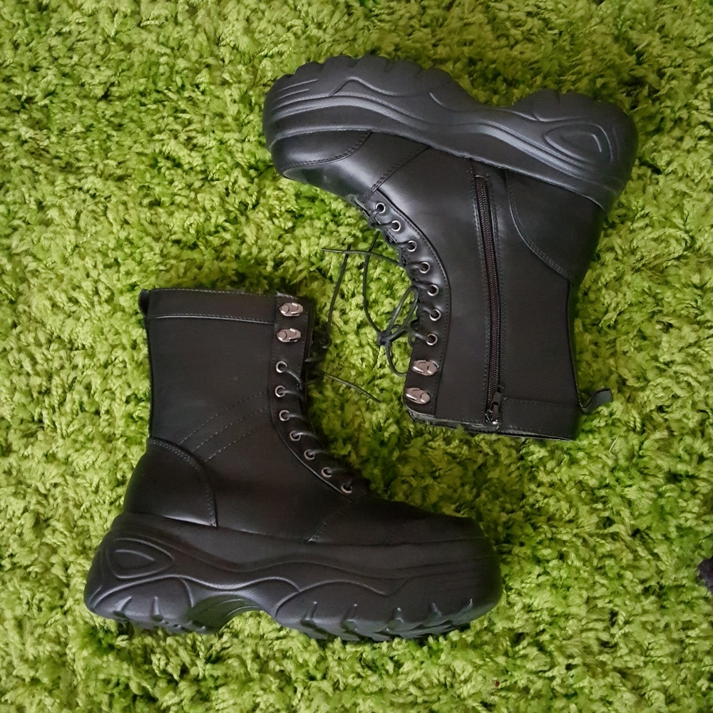 Chunky Lace up Festival Boots